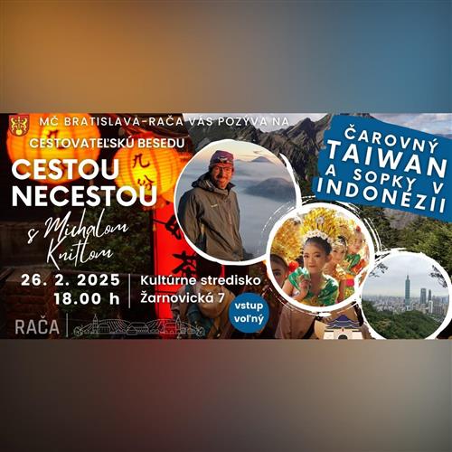 Cestovateľská beseda „CESTOU NECESTOU“ s Michalom Knitlom / Čarovný Taiwan a sopky v Indonézii