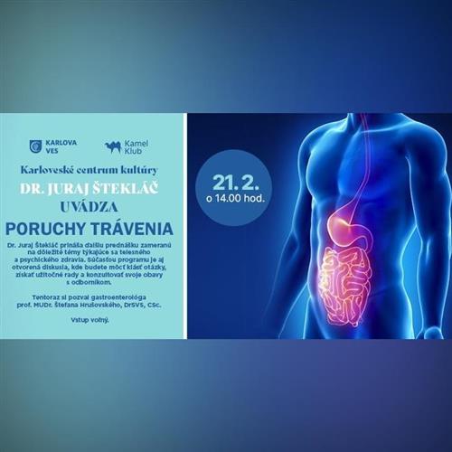 DR. JURAJ ŠTEKLÁČ UVÁDZA PORUCHY TRÁVENIA