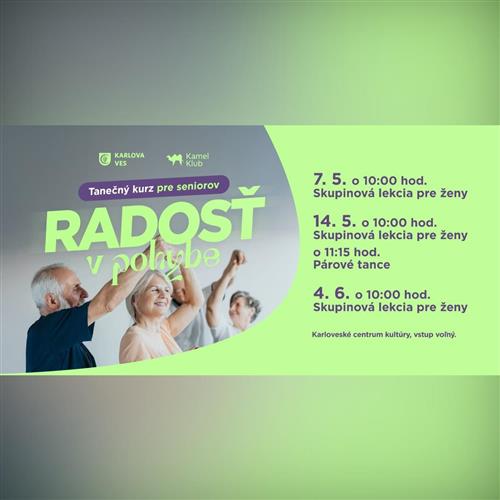 RADOSŤ V POHYBE – tanečný kurz pre seniorov