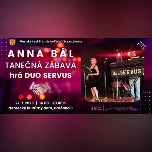 ANNA BÁL / Tanečná zábava s Duom Servus