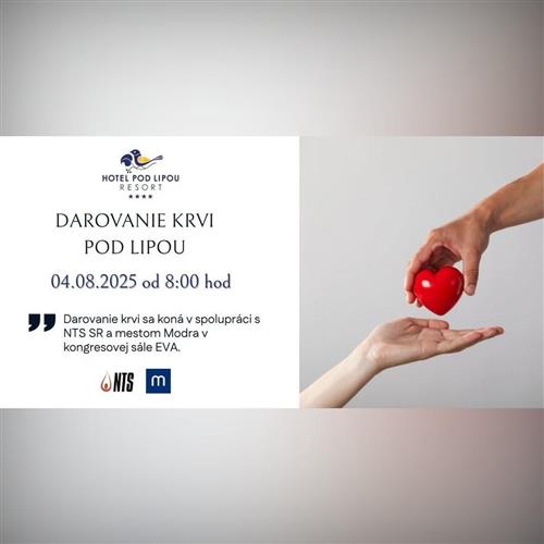 Darovanie krvi v Hoteli pod Lipou