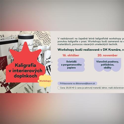 Kaligrafia v DK Kramáre - vianočné pozdravy a pohľadnice