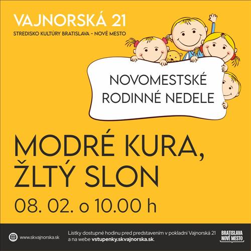 Modré kura, žltý slon